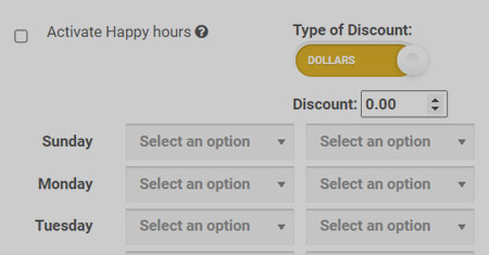 happy hour pricing